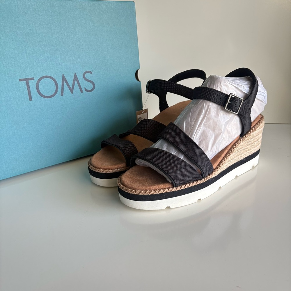 NIB Toms Darya Platform Wedge Sandal Size 10 - Picture 8 of 8
